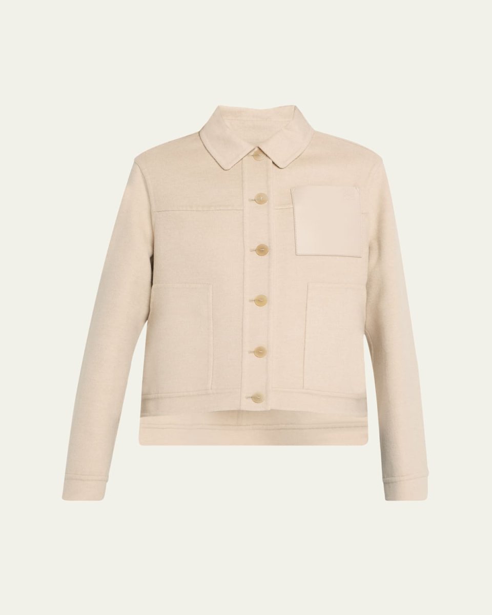Cashmere Blend Workwear Jacket with Anagram Pocket